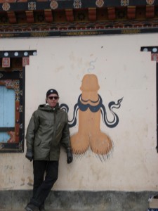 My agent John Noel enjoying Bhutanese mural